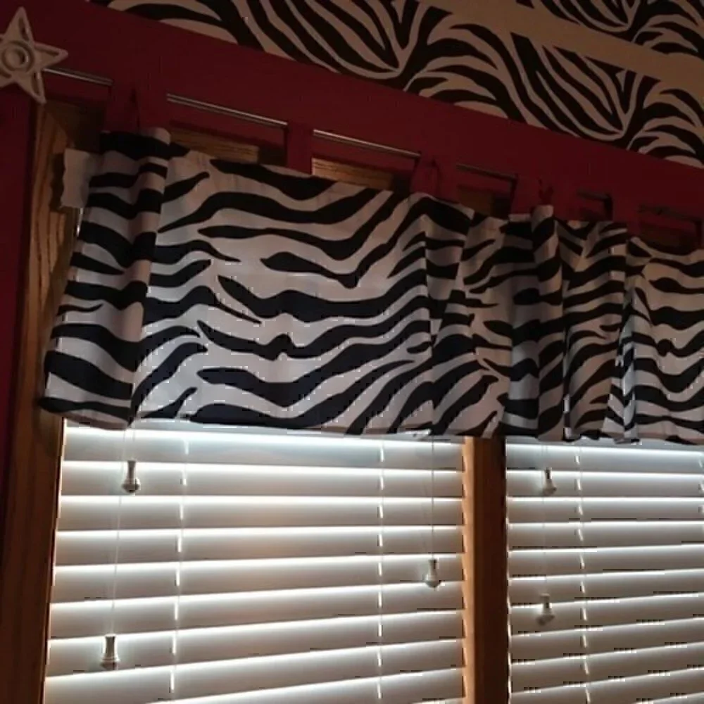 Sweet JoJo funky pink zebra curtain valances